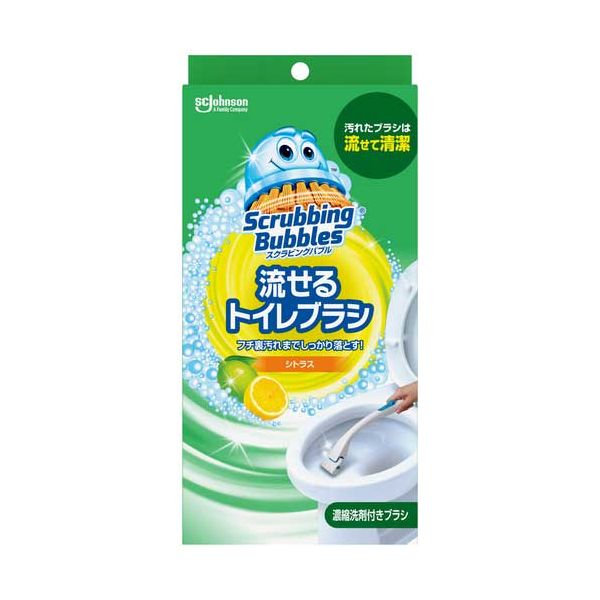 【まとめ】 流せるトイレブラシ 本体セット シトラス 【×2セット】