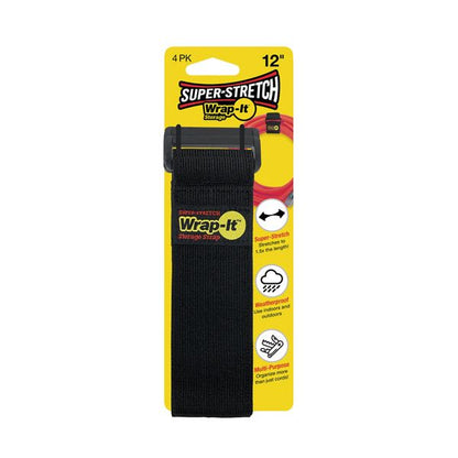 Wrap-It ラップイット 配線コード収納ストラップ 12X2inch 4個入BK 704-12B 工具 ツール DIY 作業工具