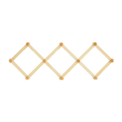 コートハンガー【アコーディオン10玉】(ナチュラル) 壁掛けフック/木製(天然木)/北欧風/ウォールハンガー/コート掛け/帽子掛け/省スペース/完成品/NK-044