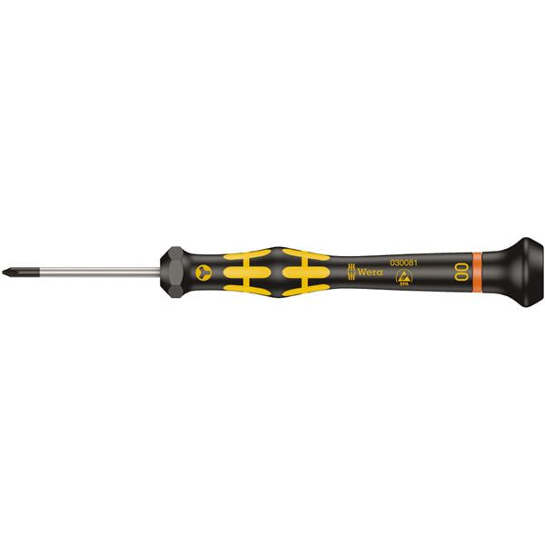 WERA ヴェラ ESD 静電気放電対策 Microstix 精密ドライバー 刃先サイズ00 軸長40mm 030081 工具 ツール DIY 作業工具 道具