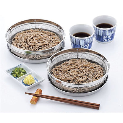 浅ざる＆トレーセット 【直径25cm】 日本製 ステンレス製 『鮮食派宣言』 〔イベント アウトドア〕