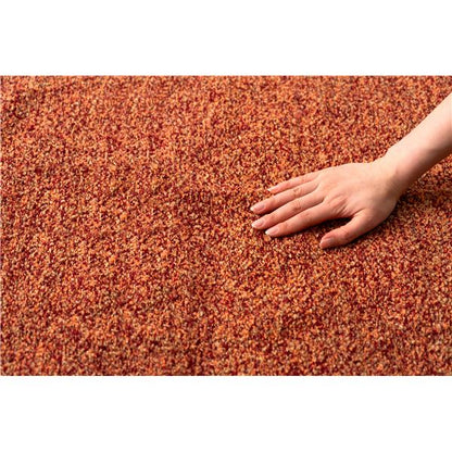 マット 約 幅50×奥行80cm オレンジ 玄関マット フロアマット 敷物 キッチンマット 生活雑貨 日用雑貨 ブークレ生地