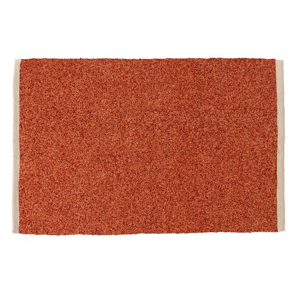 マット 約 幅50×奥行80cm オレンジ 玄関マット フロアマット 敷物 キッチンマット 生活雑貨 日用雑貨 ブークレ生地