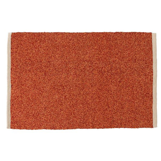 マット 約 幅50×奥行80cm オレンジ 玄関マット フロアマット 敷物 キッチンマット 生活雑貨 日用雑貨 ブークレ生地