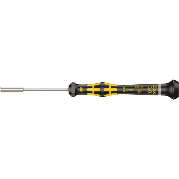 WERA ヴェラ ESD 静電気放電対策 精密 ナットドライバー 六角サイズ3.0mm 軸長60mm 030414 工具 ツール DIY 作業工具 道具