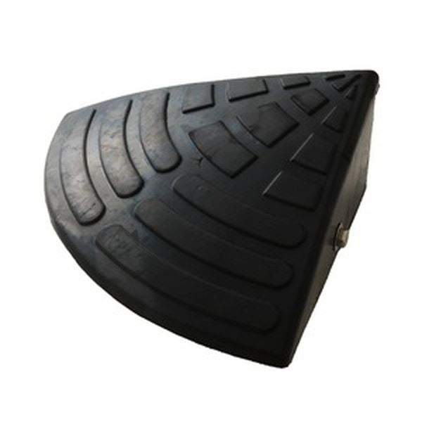 【2個セット】 ECOラバースロープ 段差スロープ/段差プレート 【コーナー用 扇形 高さ10cm用】 ゴム製 衝撃吸収