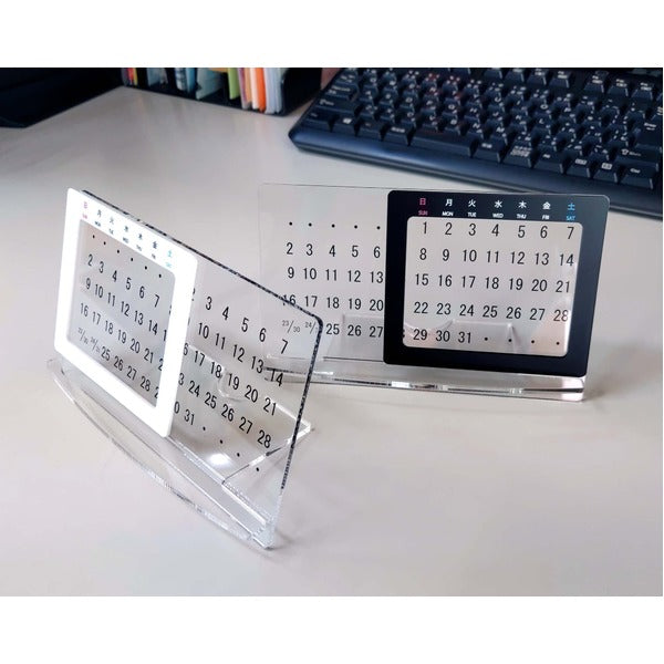 アクリル 万年カレンダー 卓上カレンダー ホワイト