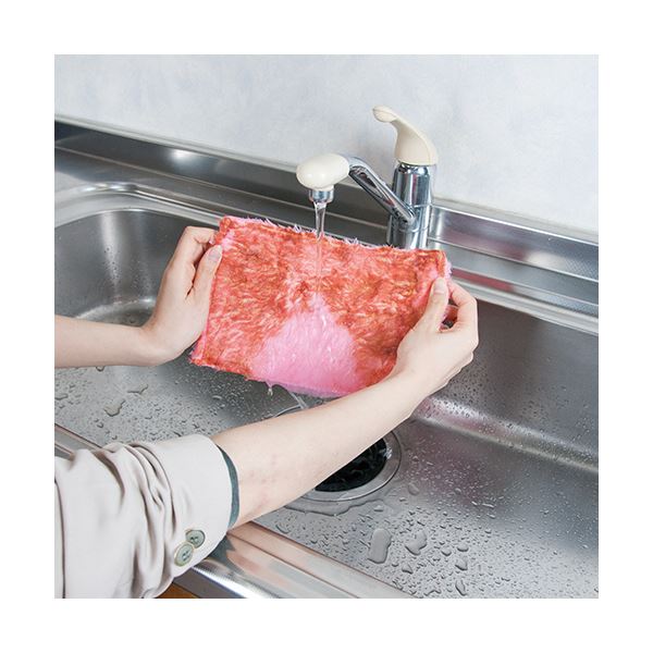 （まとめ） アズマ工業ふしぎクロス 250×150mm ピンク 1枚 【×3セット】