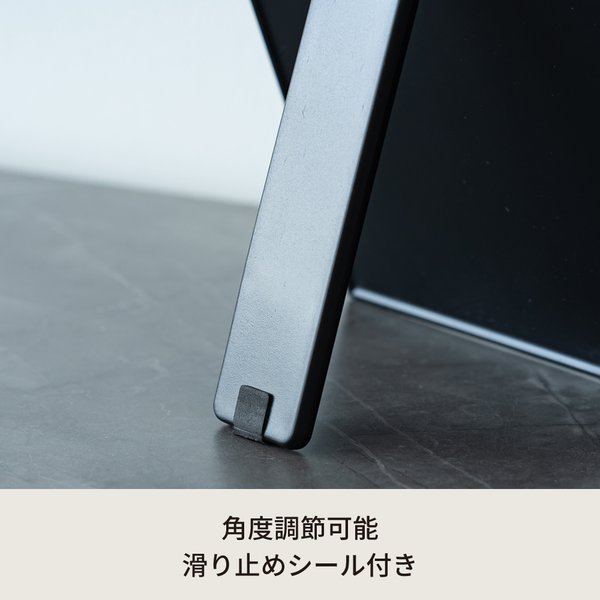 サイドフレーム卓上ミラー 飛散防止加工 角度調整可 鏡 ルームミラー 折りたたみ 木目調 ウォールナット モダン 高級感 完成品 NK-269 ダークブラウン(茶)