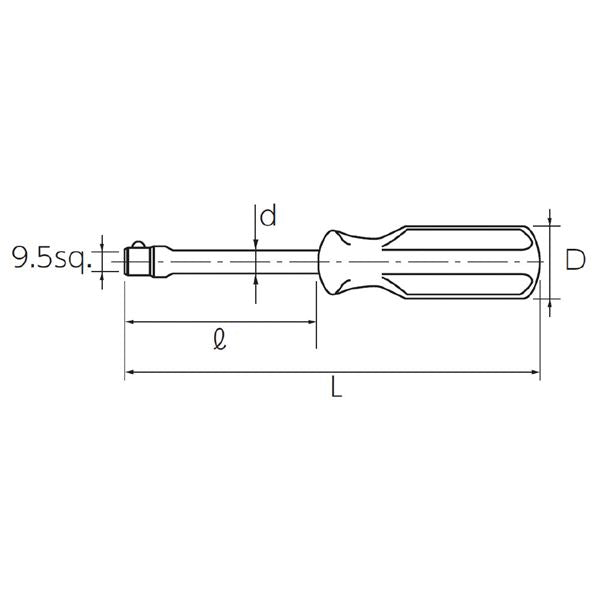KTC 京都機械工具 9.5SQ ドライバー型ハンドル BD20 工具 ツール DIY 作業工具