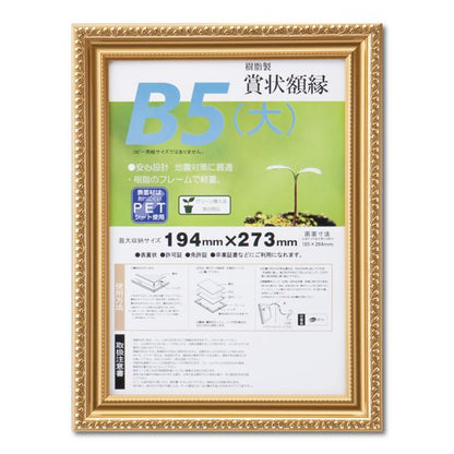 樹脂製 金色賞状額 金消 R SP B5 大） 収納寸法：194×273mm 賞状 額 表彰状 卒業証書 免許書 許可証 額縁 フレーム