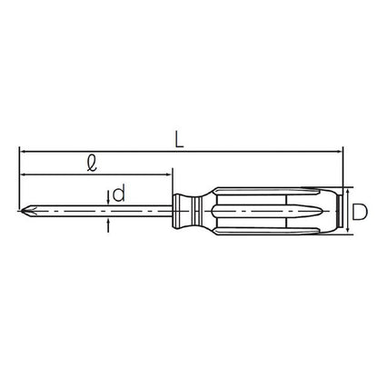 KTC 京都機械工具 樹脂柄プラス貫通ドライバー No.3 軸長150mm PDD1-3 ドライバー 工具 ツール DIY 作業工具