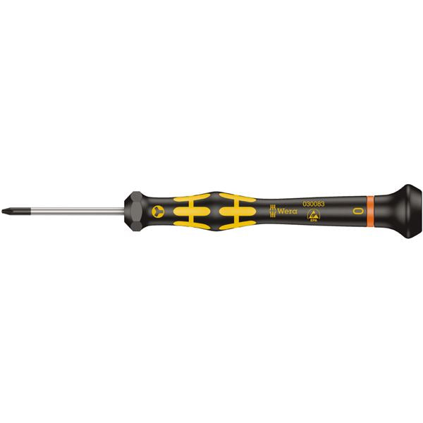 WERA ヴェラ ESD 静電気放電対策 Microstix 精密ドライバー 刃先サイズ0 軸長40mm 030083 工具 ツール DIY 作業工具 道具