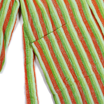 ポーランド軍 放出 ポスピタル ガウン ストライプ B オレンジ×グリーン 176サイズ 未使用 デッドストック ミリタリーウェア