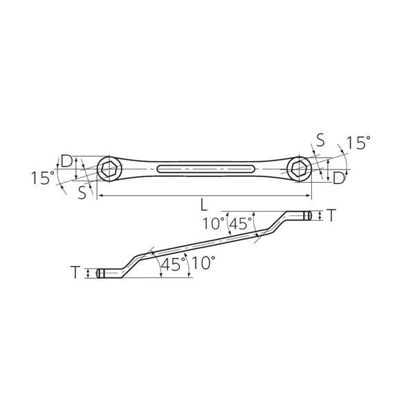 KTC 京都機械工具 ヘックスメガネレンチ 14mm M27-14H レンチ 工具 ツール DIY 作業工具