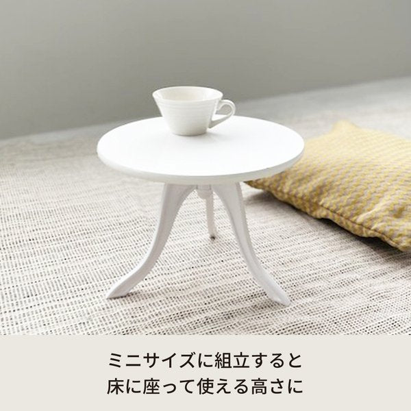 クラシックサイドテーブル(ホワイト/白)  幅30cm 丸テーブル/机/軽量/モダン/ロココ調/アンティーク/北欧/カフェ/飾り台/CTN-3030