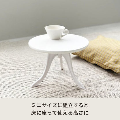 クラシックサイドテーブル(ホワイト/白)  幅30cm 丸テーブル/机/軽量/モダン/ロココ調/アンティーク/北欧/カフェ/飾り台/CTN-3030