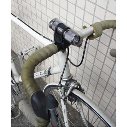 フラッシュライト LEDライト ガンスモーク グレー 9LED 自転車ホルダー付き コンパクト 軽量 連続照射 点滅照射 切り替え可