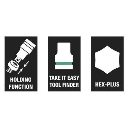 WERA ヴェラ 差込角1/4DR Hex-Plus 保持機能付き ビットソケット 先端サイズ6mm 全長100mm 003338 工具 ツール DIY 作業工具