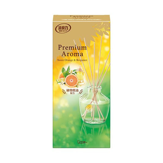 （まとめ） エステー玄関・リビング用 消臭力 Premium Aroma Stick スイートオレンジ＆ベルガモット 本体 65mL1個 【×3セット】