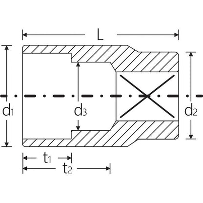 STAHLWILLE スタビレー 1/2SQ 十二角ソケット 14mm 全長38mm 面接触 50-14 工具 ツール DIY 作業工具