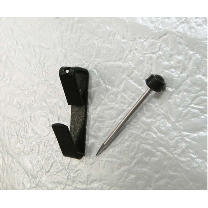 〔 3個セット 〕 壁掛け用金具 額吊り金具 〔 合板・木壁・石こうボード用 1.5kgまで 〕 ブラック 1本針フック3001-3