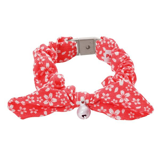 （まとめ）猫小町シュシュ 桜 レッド【×3セット】 (猫用品)【代引不可】