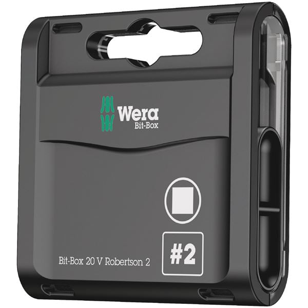 WERA ヴェラ 20本組 差込6.35mm 四角 ビットセット サイズ2 全長25mm 057790 工具 ツール DIY 作業工具 道具
