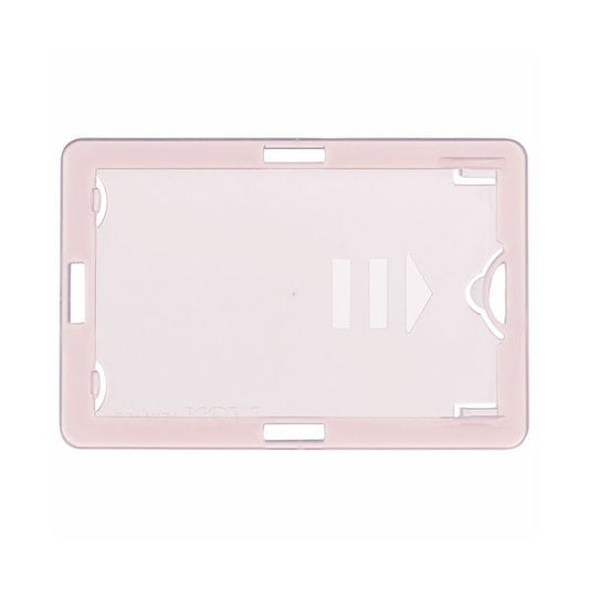 （まとめ） ライオン事務器名札用ホルダー タテヨコ兼用型 ソフトタイプ（IDカード用） ピンク N209H-5P 1パック（5枚） 【×10セット】