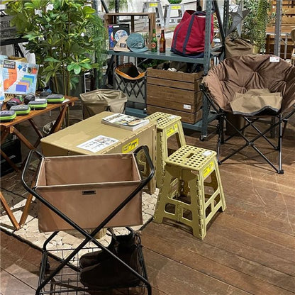 ステップ 踏み台 LL 約幅40.5×奥行34×高さ45cm サンドベージュ 折りたたみ クラフタースツール 軽量 持ち運び簡単 完成品