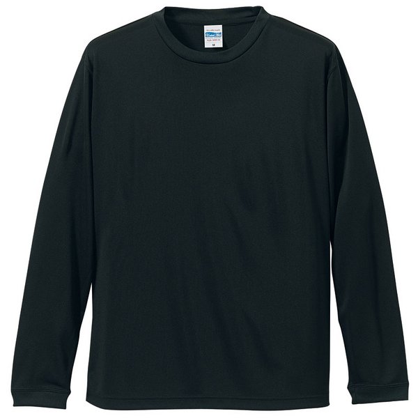 ロングスリーブ Tシャツ XL ブラック UVカット 吸汗 速乾 シルキータッチ 袖リブ仕様 長袖 tシャツ ティーシャツ ロンT