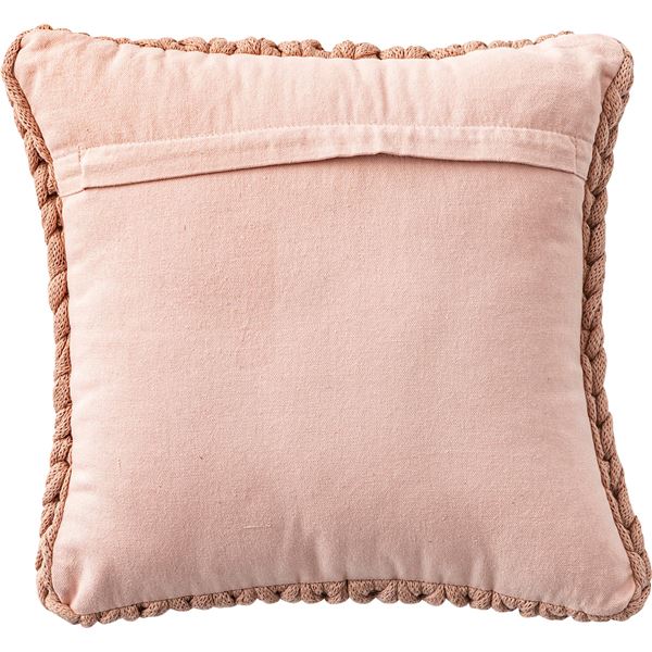 ニット クッション 約幅40×奥行40×高さ16cm ピンク インド 綿 コットン くすみカラー リビング ソファ インテリア雑貨