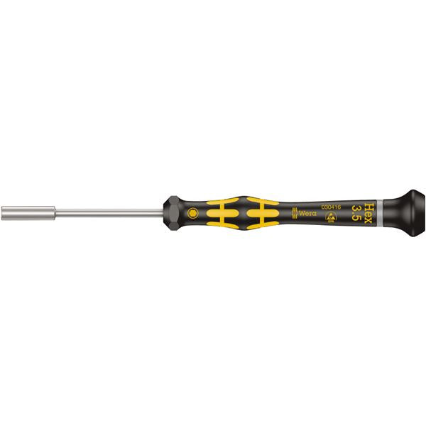 WERA ヴェラ ESD 静電気放電対策 精密 ナットドライバー 六角サイズ3.5mm 軸長60mm 030416 工具 ツール DIY 作業工具 道具