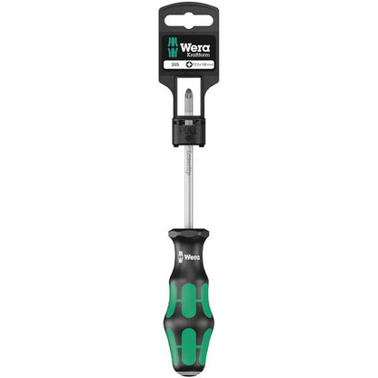 WERA ヴェラ Kraftform Plus ハンドル レーザーチップポジドライブドライバー 先端サイズPZ2 軸長100mm 100057 工具 ツール DIY