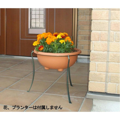 フラワースタンド/花台 【リング内径30cm×高さ30cm】 脚底保護ゴム付 防サビ加工 スチールワイヤー製 日本製 『DXボール』
