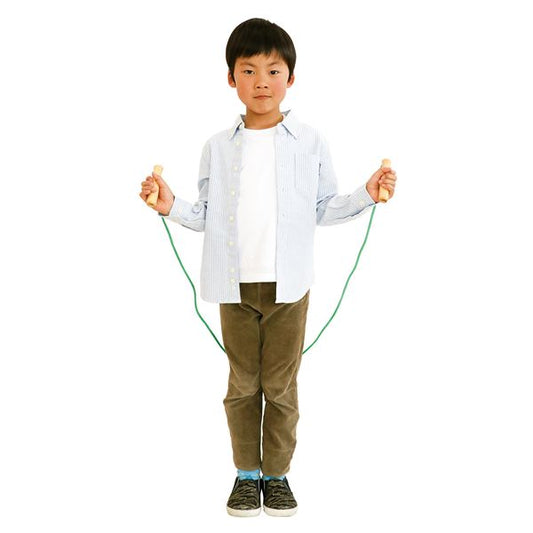 （まとめ）彩り木柄なわとび 黄 【×10個セット】