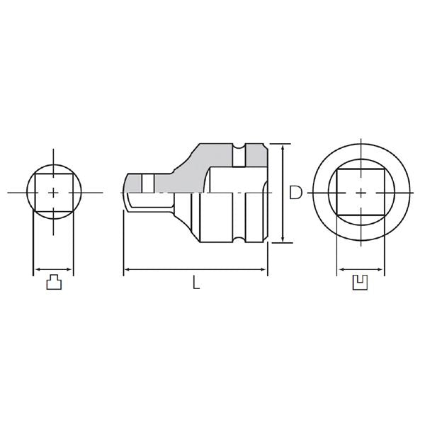 KTC 京都機械工具 12.7SQ インパクトソケットアダプタ 12.7X19.0 BAP46 ソケット 工具 ツール DIY 作業工具