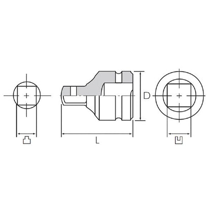 KTC 京都機械工具 12.7SQ インパクトソケットアダプタ 12.7X19.0 BAP46 ソケット 工具 ツール DIY 作業工具