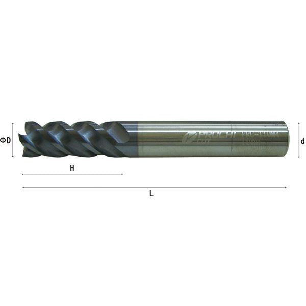 PROCHI PRC-T045M4 4枚刃 超硬 エンドミル 4.5MM 工具 ツール DIY 作業工具 道具