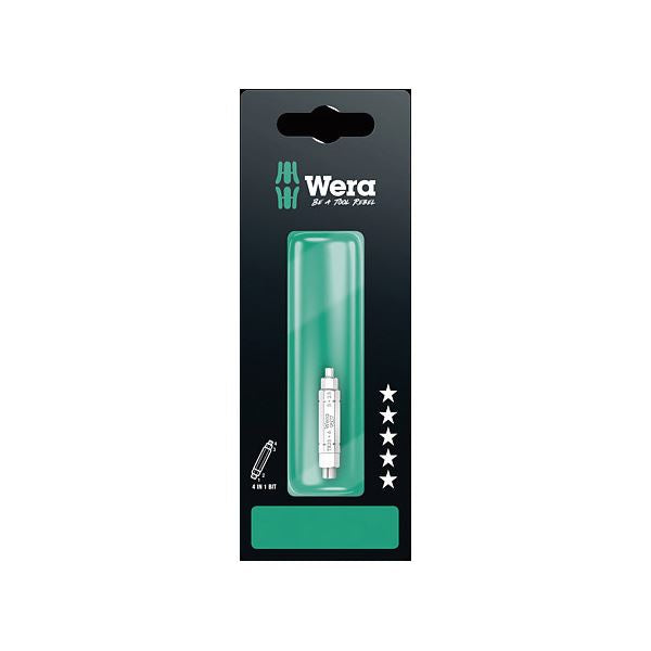 WERA ヴェラ 六角穴付きネジ・トルクスネジ用 4in1 ドライバービット 差込6.35mm 刃先サイズ2.5・5・6mm・TX25 全長37mm 073202