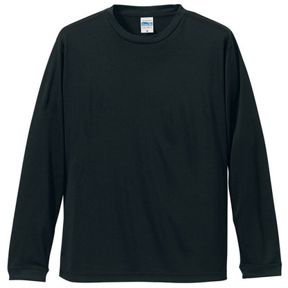 ロングスリーブ Tシャツ M ブラック UVカット 吸汗 速乾 シルキータッチ 袖リブ仕様 長袖 tシャツ ティーシャツ ロンT