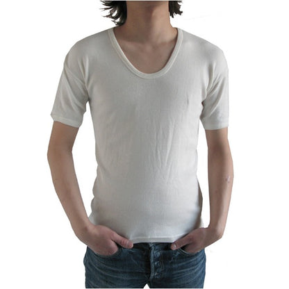 東ドイツ軍 Uネック Tシャツ ネイビー 5 L レプリカ 綿混 吸水性 半袖 ティーシャツ ミリタリーウェア 軍モノ