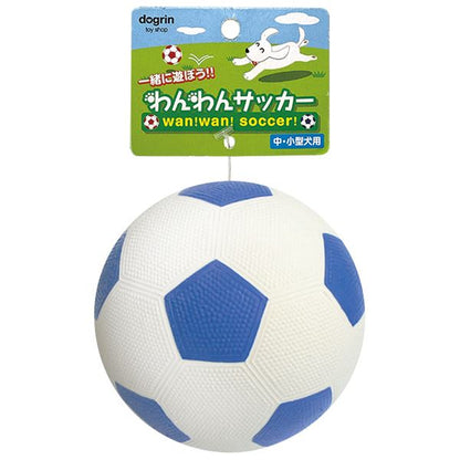 （まとめ）わんわんサッカー ブルー【×3セット】 (犬用玩具)【代引不可】