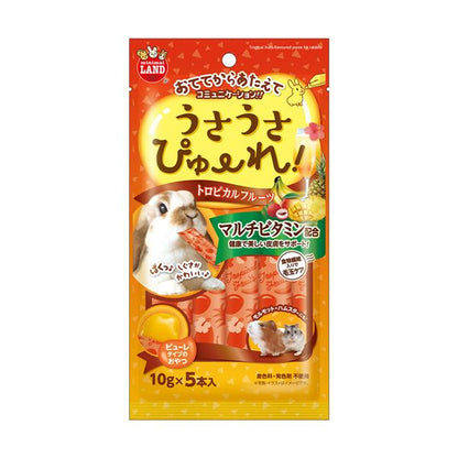 （まとめ） うさうさぴゅーれ トロピカルフルーツ 10g×5本 【×5セット】 ウサギ用フード【代引不可】