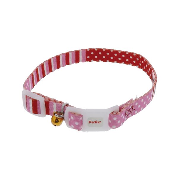 （まとめ）CAT COLLAR ボーダードットカラー ピンク【×5セット】 (猫用品/首輪)【代引不可】
