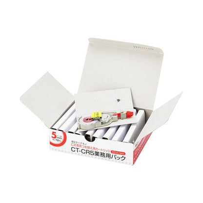 トンボ鉛筆修正テープ モノCX用カートリッジCR5 紙箱入り 5mm幅×12m 赤 CT-CR5BLK10P 1パック（10個）
