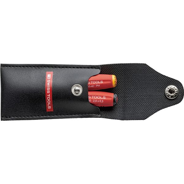 PB SWISS TOOLS ピービースイスツールズ 2本組 スイスグリップ プラス・マイナスミニドライバー ソフトケース付 8535 工具