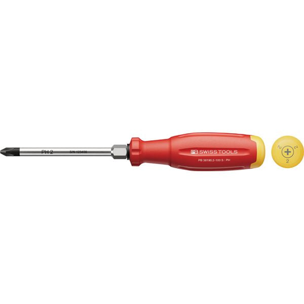 PB SWISS TOOLS ピービースイスツールズ スイスグリップEVO プラスドライバー根本六角 #2 全長209mm 38190.2-100S 工具 ツール
