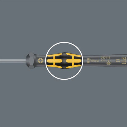 WERA ヴェラ ESD 静電気放電対策 Microstix 精密ドライバー 刃先サイズF 軸長40mm 030082 工具 ツール DIY 作業工具 道具