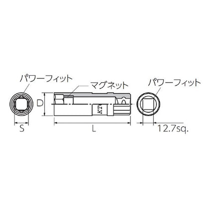 KTC 京都機械工具 12.7SQ プラグレンチ 20.8mm B4A-20.8P レンチ 工具 ツール DIY 作業工具